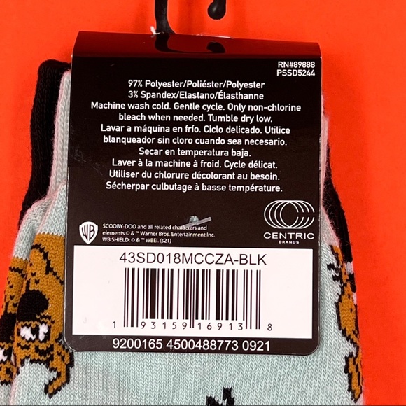 Scooby Doo WB Classic Cartoon Crew Socks 2 Pairs Mens Womens Novelty Gift - Picture 7 of 7